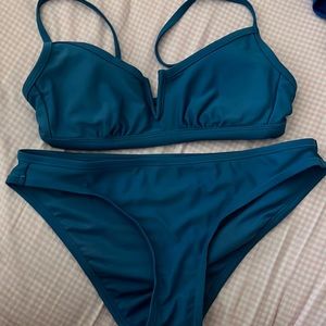 Blue bikini set.